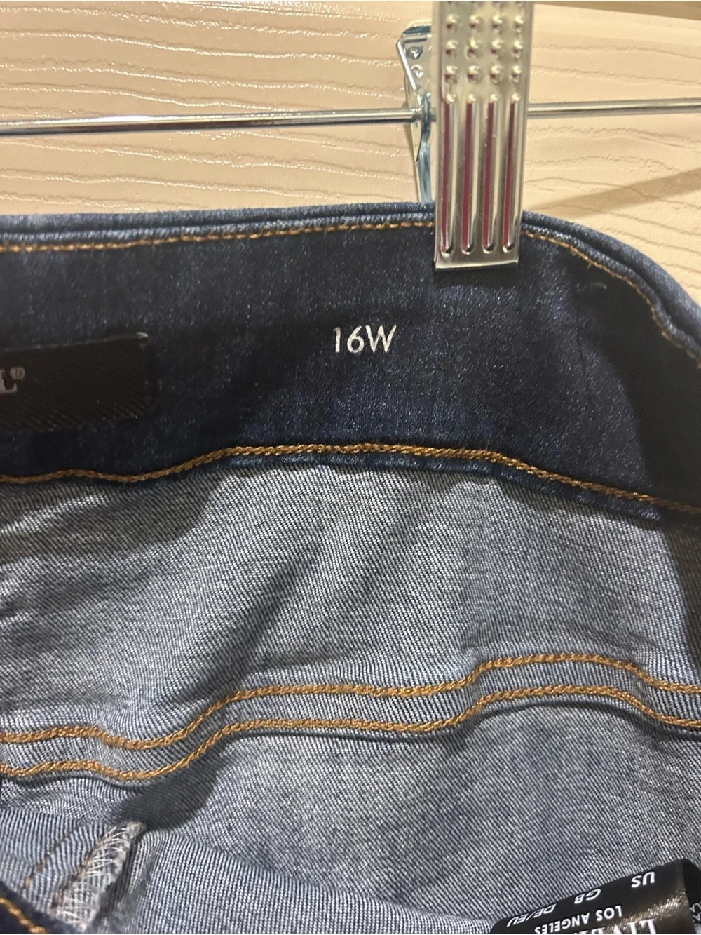 Liverpool Dark Blue Denim Bermuda Shorts with Rolled Hem Pull-on Stretchy - Picture 5 of 7